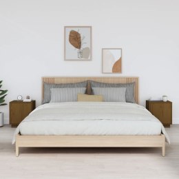 SZAFKI NOCNE 2 SZT. MIODOWY BRĄZ 40X34X45CM DREWNO SOSNOWE