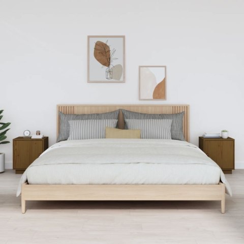 SZAFKI NOCNE 2 SZT. MIODOWY BRĄZ 40X34X45CM DREWNO SOSNOWE