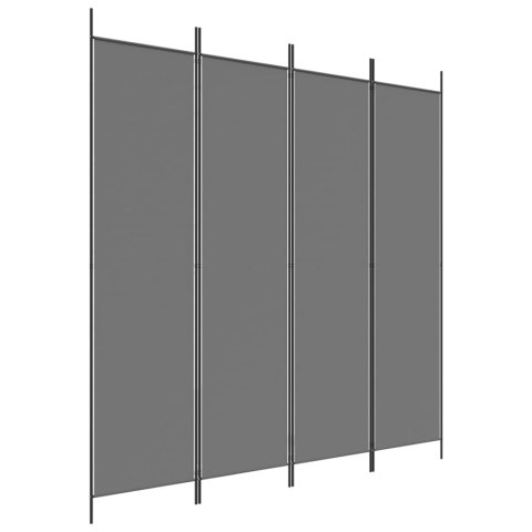 PARAWAN POKOJOWY 4-PANELOWY ANTRACYTOWY 200X200CM TKANINA