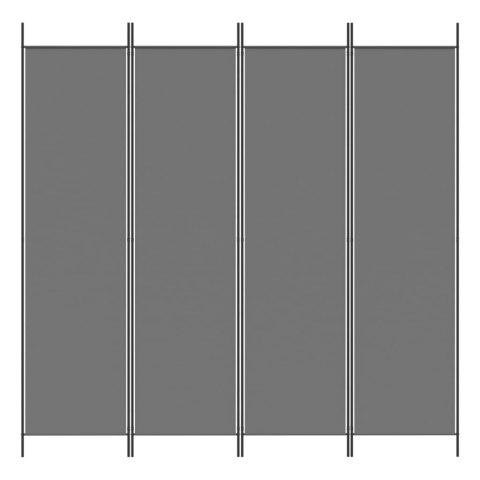 PARAWAN POKOJOWY 4-PANELOWY ANTRACYTOWY 200X200CM TKANINA