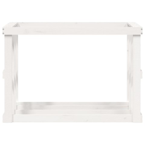 ZEWNĘTRZNY STOJAK NA DREWNO BIAŁY 108X52X74CM SOSNA