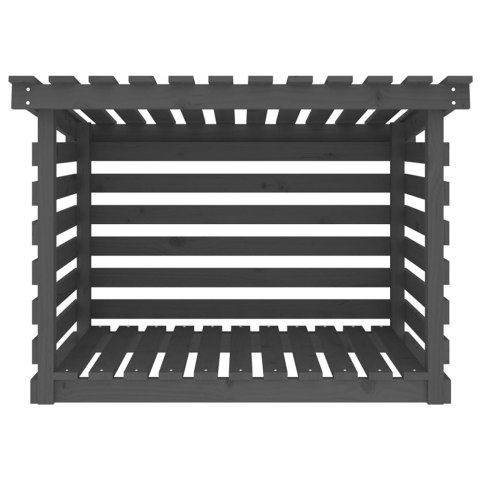 STOJAK NA DREWNO SZARY 108X73X79CM DREWNO SOSNOWE
