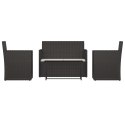 4-CZ. ZESTAW WYPOCZYNKOWY DO OGRODU PODUSZKI RATTAN PE CZARNY