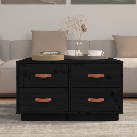 STOLIK KAWOWY CZARNY 80X80X45CM DREWNO SOSNOWE