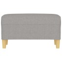 ŁAWKA JASNOSZARA 70X35X41CM TAPICEROWANA TKANINĄ