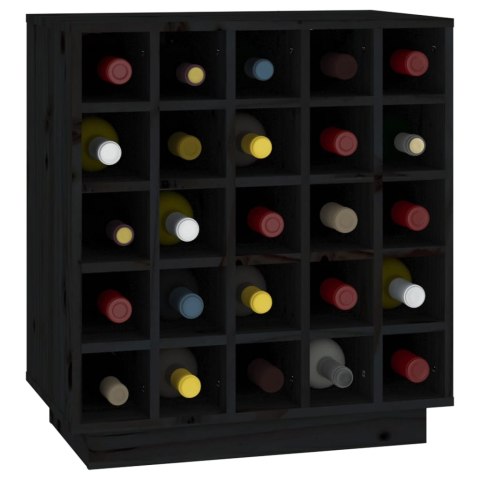 SZAFKA NA WINO CZARNA 55,5X34X61CM DREWNO SOSNOWE