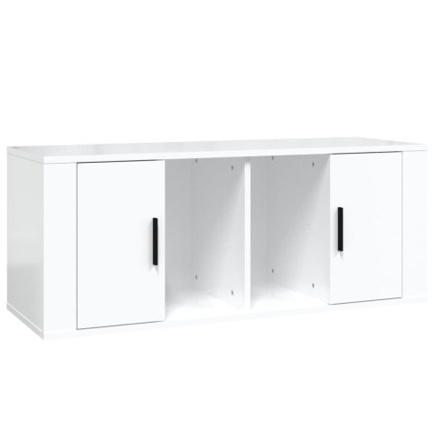 SZAFKA POD TV POŁYSK BIAŁA 100X35X40CM