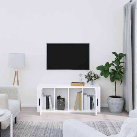 SZAFKA POD TV POŁYSK BIAŁA 100X35X40CM