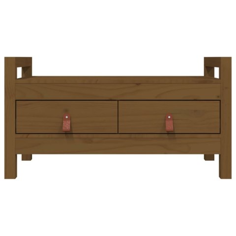 ŁAWKA DO PRZEDPOKOJU MIODOWY BRĄZ 80X40X43CM DREWNO SOSNOWE