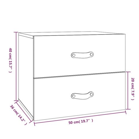 WISZĄCA SZAFKA NOCNA CZARNA 50X36X40CM
