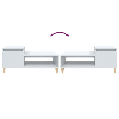 STOLIK KAWOWY BIAŁY O WYSOKIM POŁYSKU 100X50X45CM