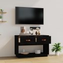 SZAFKA POD TV CZARNA 90X40X60CM DREWNO SOSNOWE