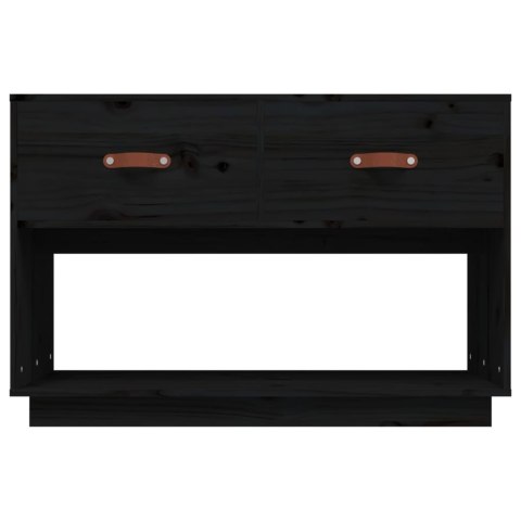 SZAFKA POD TV CZARNA 90X40X60CM DREWNO SOSNOWE