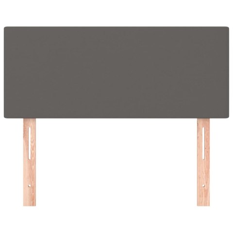 ZAGŁÓWEK DO ŁÓŻKA SZARY 100X5X78/88CM SKÓRA