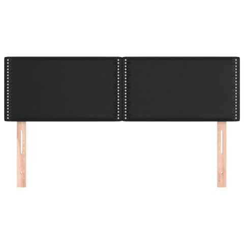 ZAGŁÓWKI DO ŁÓŻKA 2 SZT CZARNE 72X5X78/88CM SKÓRA