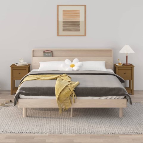 SZAFKI NOCNE 2 SZT MIODOWY BRĄZ 40X35X615CM DREWNO SOSNOWE