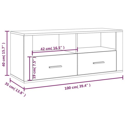 SZAFKA POD TV SZARY BETON 100X35X40CM