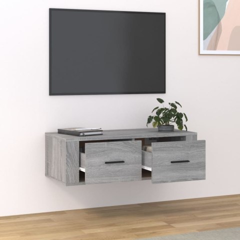 WISZĄCA SZAFKA POD TV SZARY DĄB SONOMA 80X36X25CM