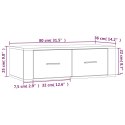 WISZĄCA SZAFKA POD TV SZARY DĄB SONOMA 80X36X25CM