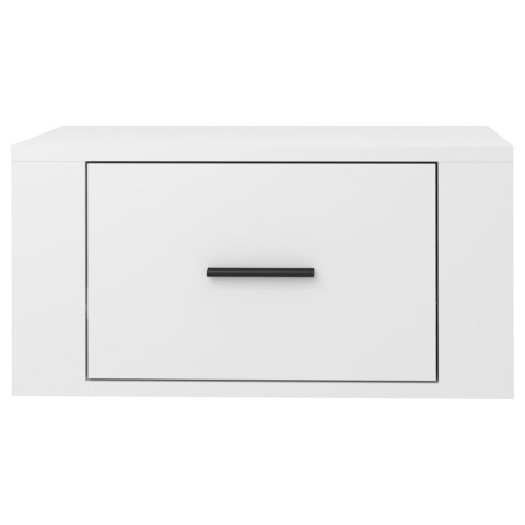 WISZĄCE SZAFKI NOCNE 2 SZT. BIAŁE POŁYSK 50X36X25CM