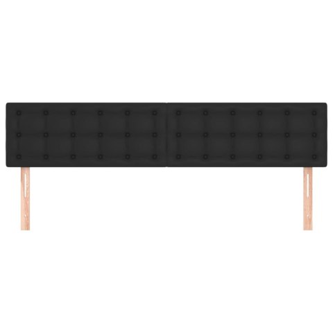 ZAGŁÓWKI DO ŁÓŻKA 2 SZT CZARNY 100X5X78/88CM SKÓRA