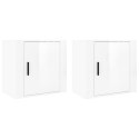 WISZĄCE SZAFKI NOCNE 2 SZT. BIAŁE POŁYSK 50X30X47CM