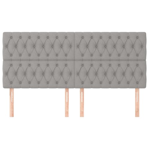 ZAGŁÓWKI DO ŁÓŻKA 4 SZT. JASNOSZARY 100X7X78/88CM TKANINA