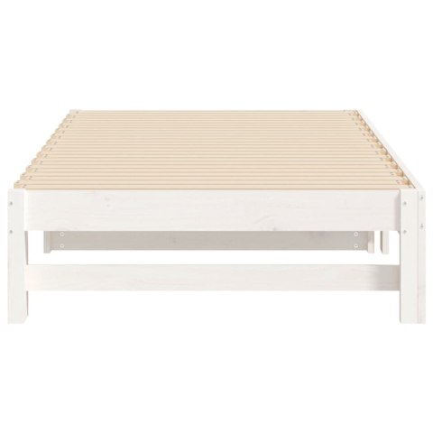 ŁÓŻKO ROZSUWANE BIAŁE 2X(90X190)CM DREWNO SOSNOWE