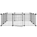 KLATKA DLA ZWIERZĄT Z BRAMKĄ 12 PANELI CZARNA 35X35CM STAL