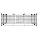 KLATKA DLA ZWIERZĄT Z BRAMKĄ 12 PANELI CZARNA 35X35CM STAL