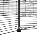 KLATKA DLA ZWIERZĄT Z BRAMKĄ 12 PANELI CZARNA 35X35CM STAL