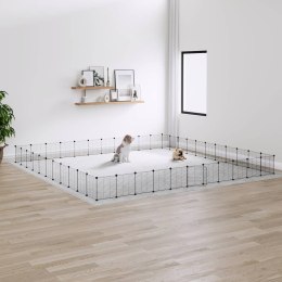 KLATKA DLA ZWIERZĄT Z BRAMKĄ 44 PANELE CZARNA 35X35CM STAL