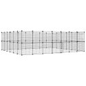 KLATKA DLA ZWIERZĄT Z BRAMKĄ 52 PANELE CZARNA 35X35CM STAL