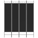 PARAWAN POKOJOWY 4-PANELOWY CZARNY 160X200CM TKANINA