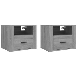 WISZĄCE SZAFKI NOCNE 2 SZT. SZARY DĄB SONOMA 50X36X40CM