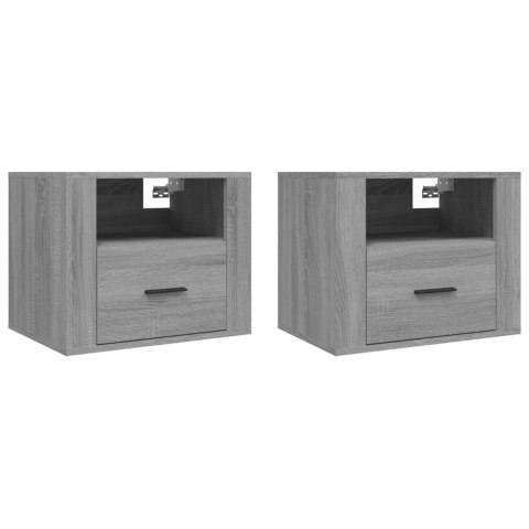 WISZĄCE SZAFKI NOCNE 2 SZT. SZARY DĄB SONOMA 50X36X40CM