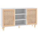 KREDENS BIAŁY 105X30X60CMLITA SOSNA I NATURALNY RATTAN