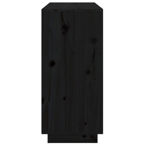 KOMODA CZARNA 111X34X75CM DREWNO SOSNOWE