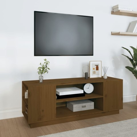 SZAFKA POD TVMIODOWY BRĄZ 110X35X40,5CM DREWNO SOSNOWE