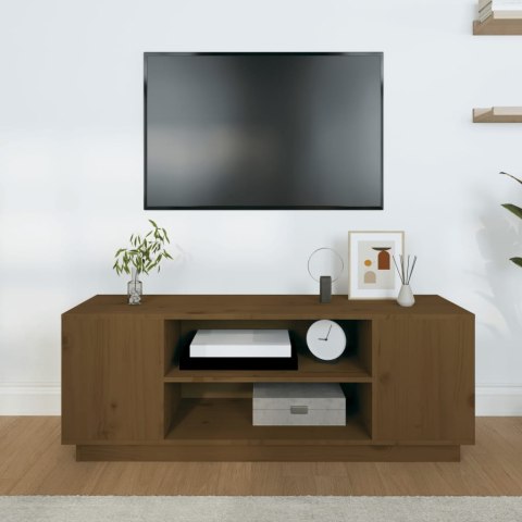 SZAFKA POD TVMIODOWY BRĄZ 110X35X40,5CM DREWNO SOSNOWE