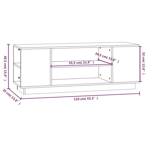 SZAFKA POD TVMIODOWY BRĄZ 110X35X40,5CM DREWNO SOSNOWE