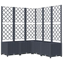 DONICA OGRODOWA Z KRATKĄ CIEMNOSZARA 120X120X136CM PP