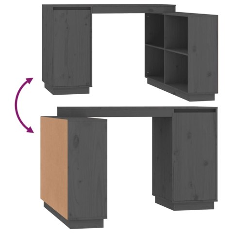 BIURKO SZARE 110X50X75CM DREWNO SOSNOWE