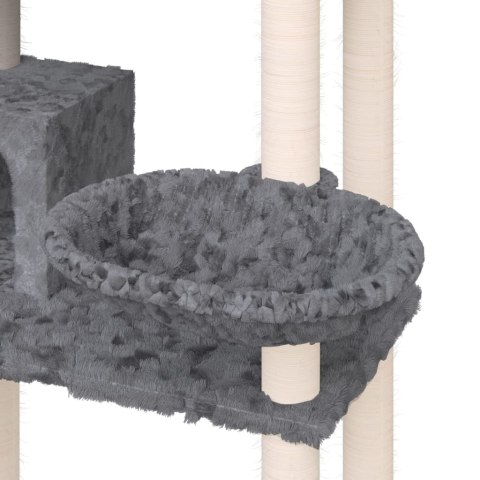 DRAPAK DLA KOTA Z SIZALOWYMI SŁUPKAMI CIEMNOSZARY 191CM