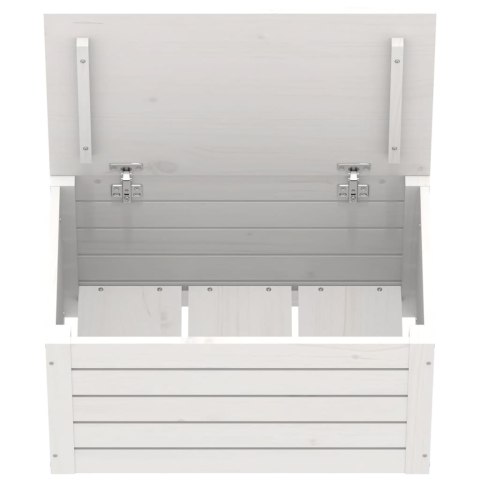 SKRZYNIA DO PRZECHOWYWANIA BIAŁA 59,5X36,5X33CM LITA SOSNA