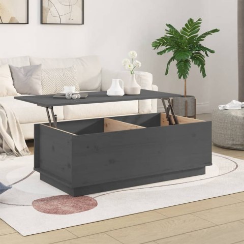 STOLIK KAWOWY SZARY 100X50X35CM DREWNO SOSNOWE