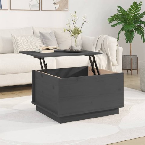 STOLIK KAWOWY SZARY 60X50X35CM DREWNO SOSNOWE