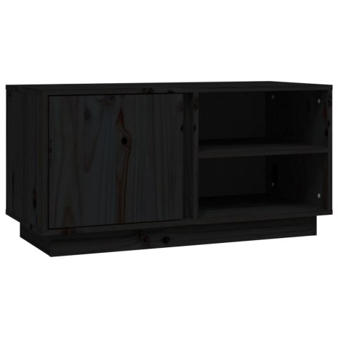 SZAFKA POD TV CZARNA 80X35X40,5CM DREWNO SOSNOWE