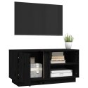 SZAFKA POD TV CZARNA 80X35X40,5CM DREWNO SOSNOWE