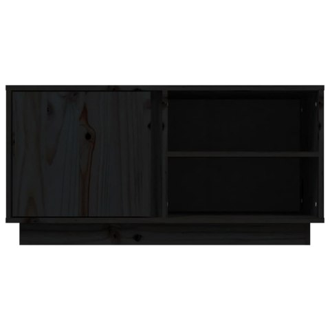SZAFKA POD TV CZARNA 80X35X40,5CM DREWNO SOSNOWE